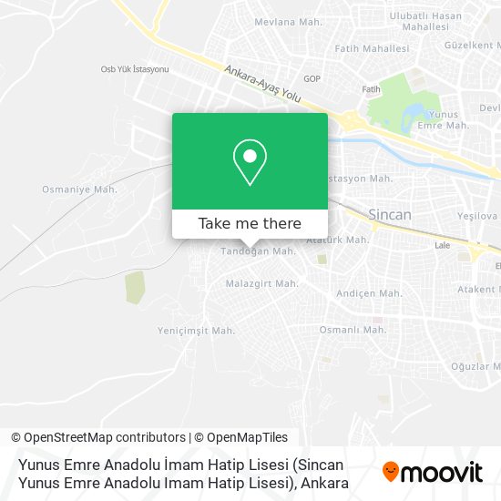 Yunus Emre Anadolu İmam Hatip Lisesi (Sincan Yunus Emre Anadolu Imam Hatip Lisesi) map