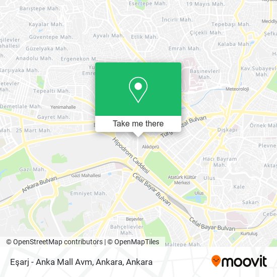 Eşarj - Anka Mall Avm, Ankara map