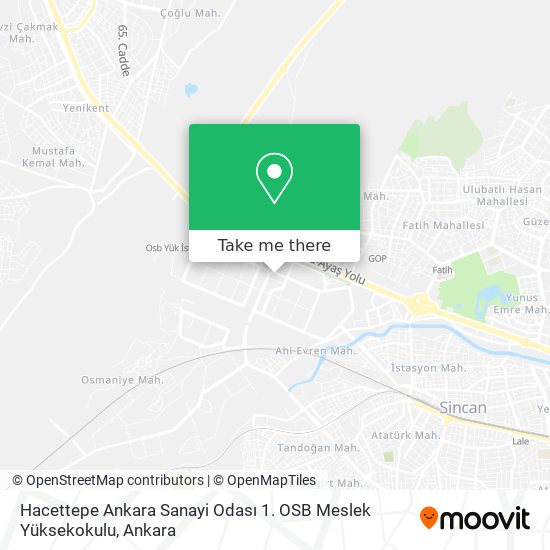 Hacettepe Ankara Sanayi Odası 1. OSB Meslek Yüksekokulu map