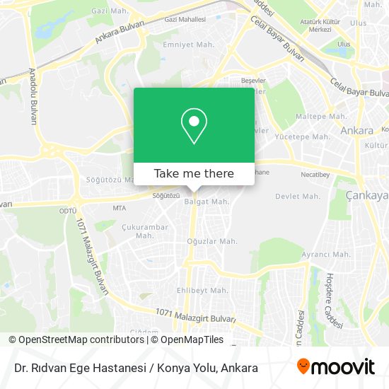 Dr. Rıdvan Ege Hastanesi / Konya Yolu map