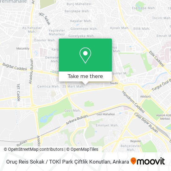 Oruç Reis Sokak / TOKİ Park Çiftlik Konutları map