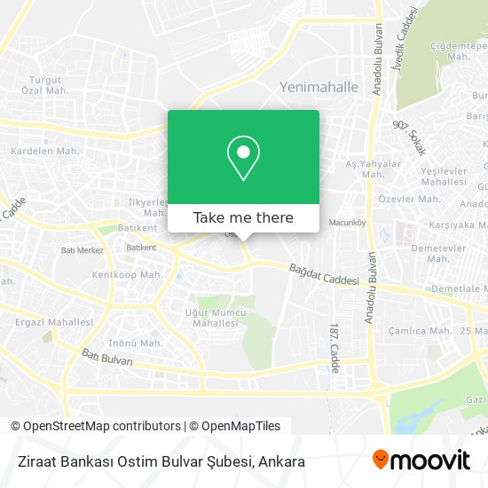 Ziraat Bankası Ostim Bulvar Şubesi map