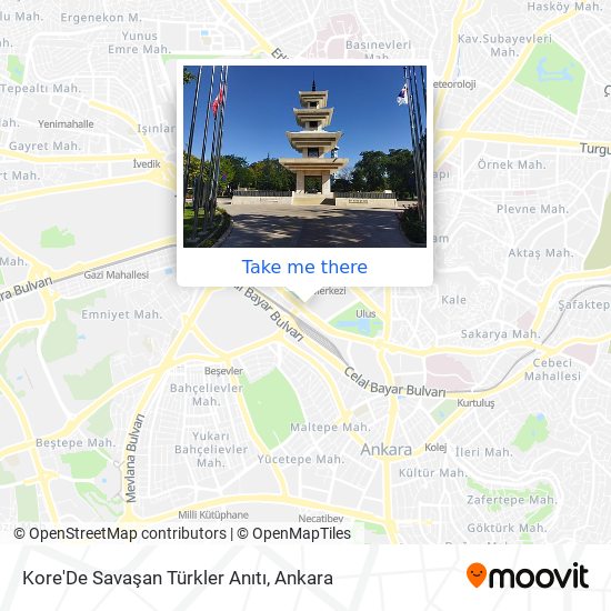 Kore'De Savaşan Türkler Anıtı map