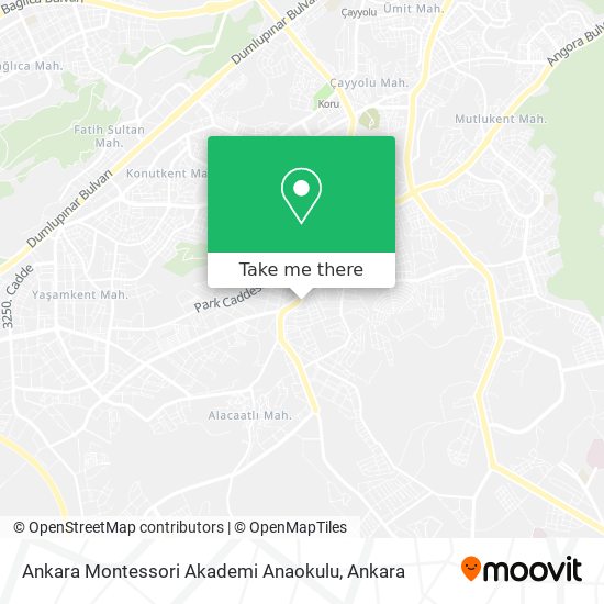 Ankara Montessori Akademi Anaokulu map