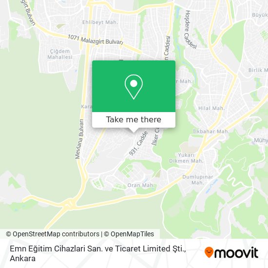Emn Eğitim Cihazlari San. ve Ticaret Limited Şti. map