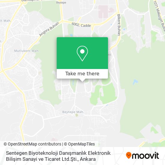 Sentegen Biyoteknoloji Danışmanlık Elektronik Bilişim Sanayi ve Ticaret Ltd.Şti. map