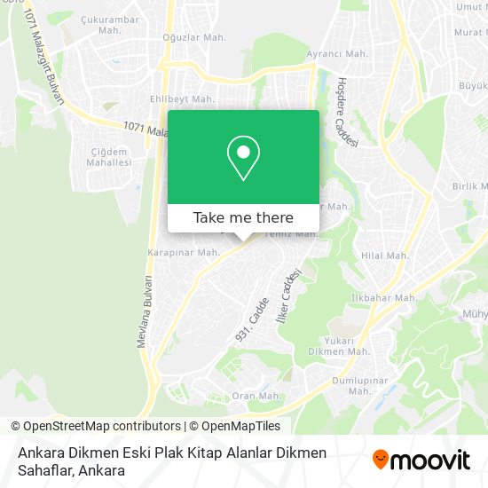Ankara Dikmen Eski Plak Kitap Alanlar Dikmen Sahaflar map