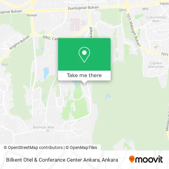 Bilkent Otel & Conferance Center Ankara map
