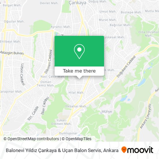 Balonevi Yıldız Çankaya & Uçan Balon Servis map