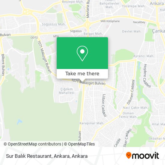 Sur Balık Restaurant, Ankara map