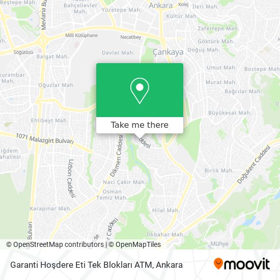 Garanti Hoşdere Eti Tek Blokları ATM map