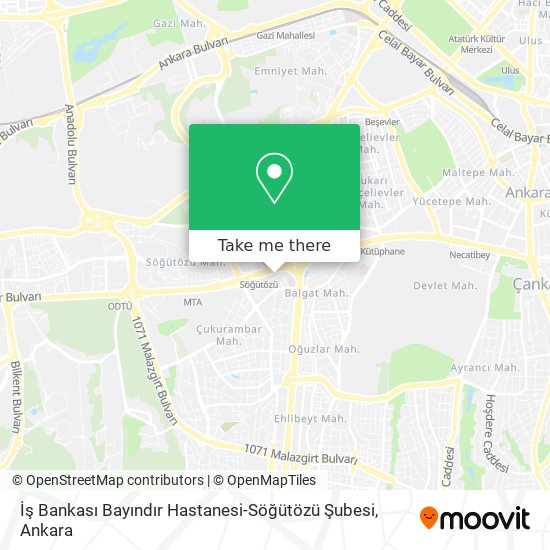 İş Bankası Bayındır Hastanesi-Söğütözü Şubesi map
