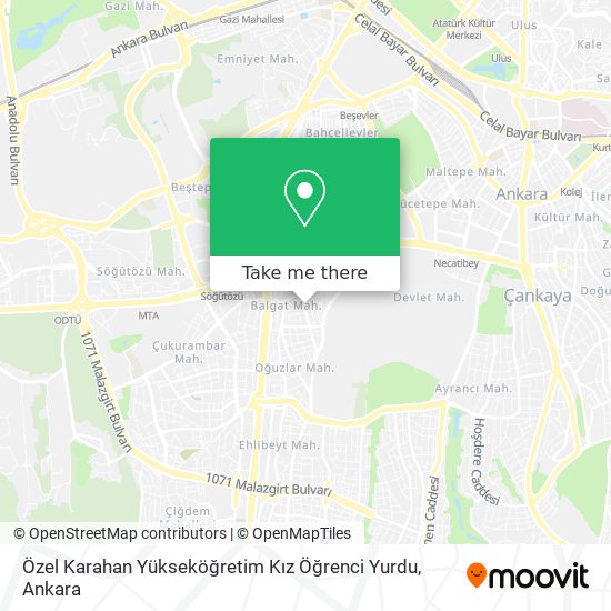 Özel Karahan Yükseköğretim Kız Öğrenci Yurdu map