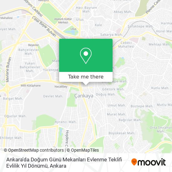 Ankara'da Doğum Günü Mekanları Evlenme Teklifi Evlilik Yıl Dönümü map