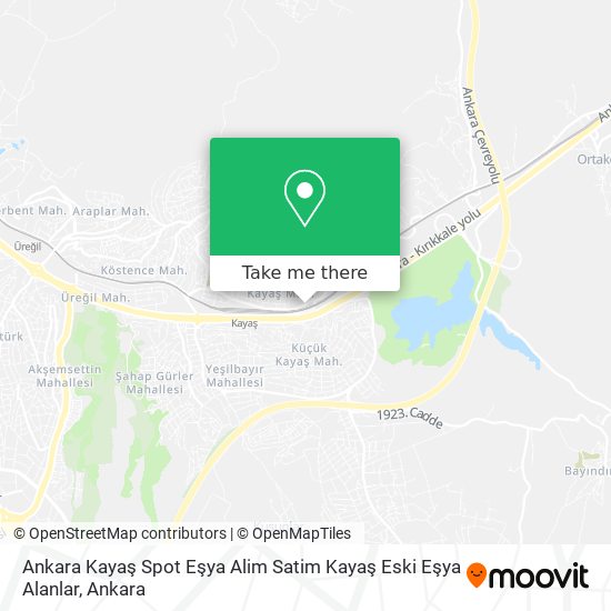 Ankara Kayaş Spot Eşya Alim Satim Kayaş Eski Eşya Alanlar map