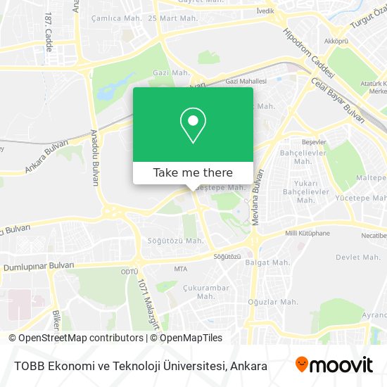 TOBB Ekonomi ve Teknoloji Üniversitesi map