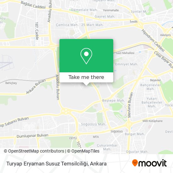 Turyap Eryaman Susuz Temsilciliği map