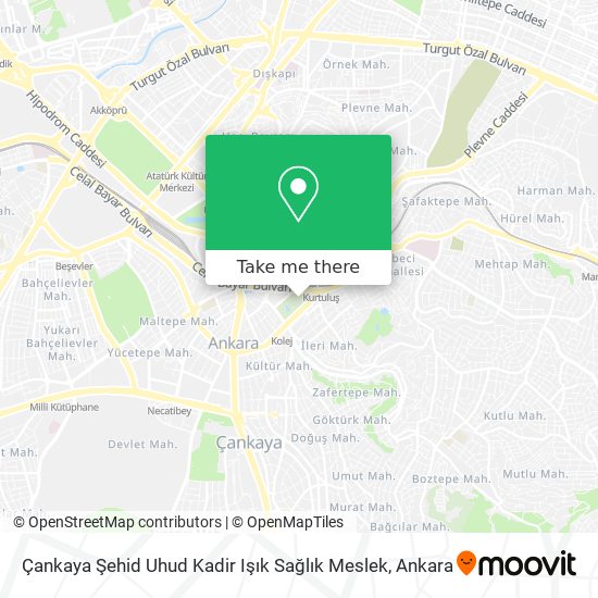 Çankaya Şehid Uhud Kadir Işık Sağlık Meslek map