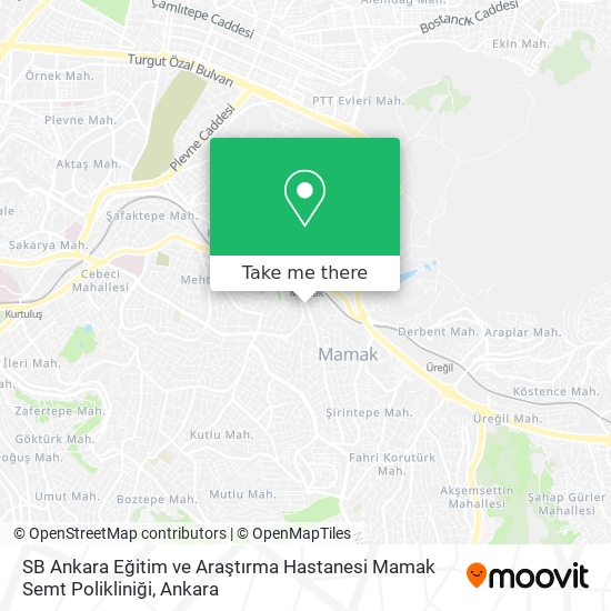 SB Ankara Eğitim ve Araştırma Hastanesi Mamak Semt Polikliniği map