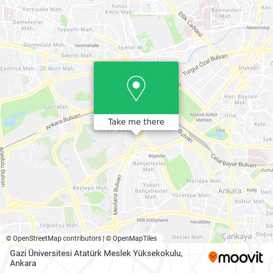 Gazi Üniversitesi Atatürk Meslek Yüksekokulu map