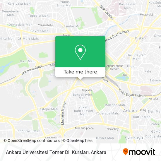 Ankara Üniversitesi Tömer Dil Kursları map