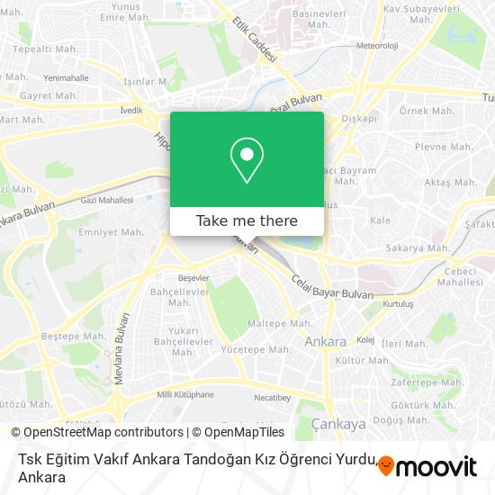 Tsk Eğitim Vakıf Ankara Tandoğan Kız Öğrenci Yurdu map