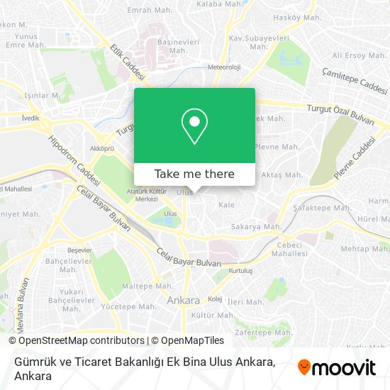 Gümrük ve Ticaret Bakanlığı Ek Bina Ulus Ankara map