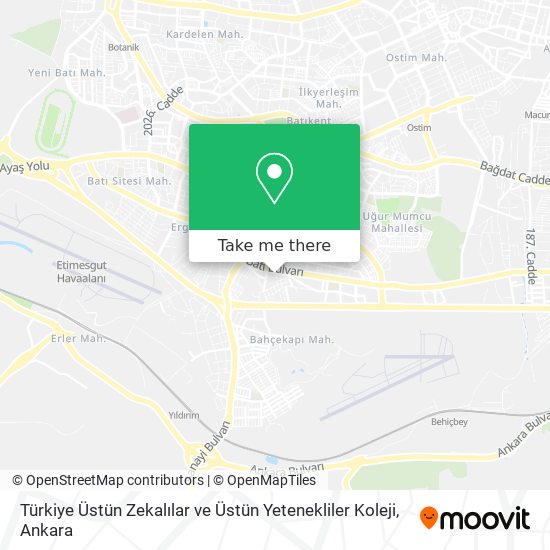 Türkiye Üstün Zekalılar ve Üstün Yetenekliler Koleji map