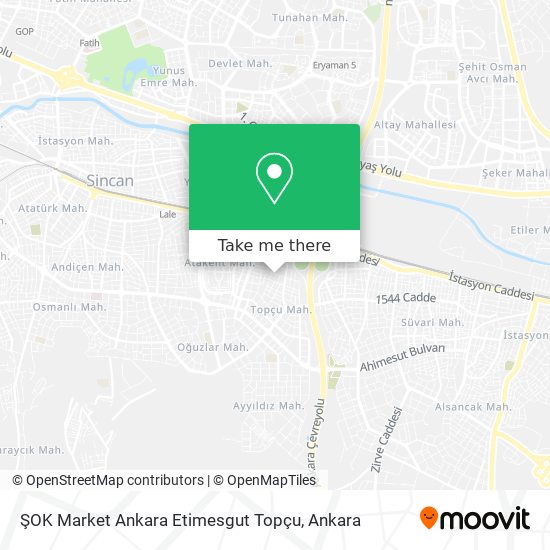 ŞOK Market Ankara Etimesgut Topçu map