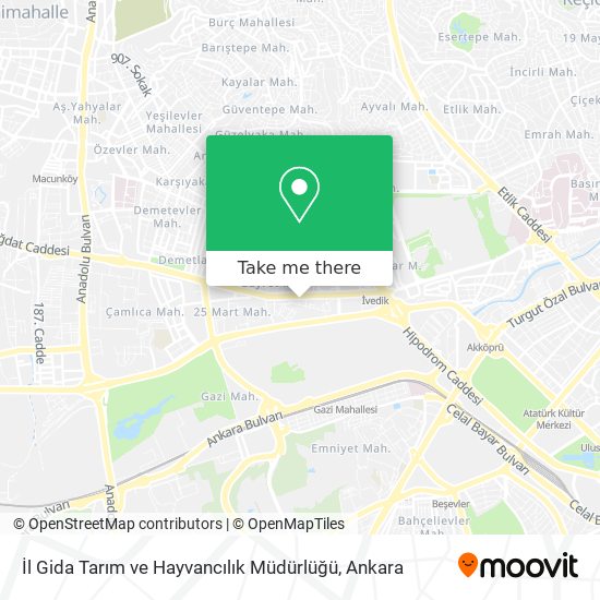 İl Gida Tarım ve Hayvancılık Müdürlüğü map