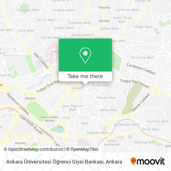Ankara Üniversitesi Öğrenci Giysi Bankası map