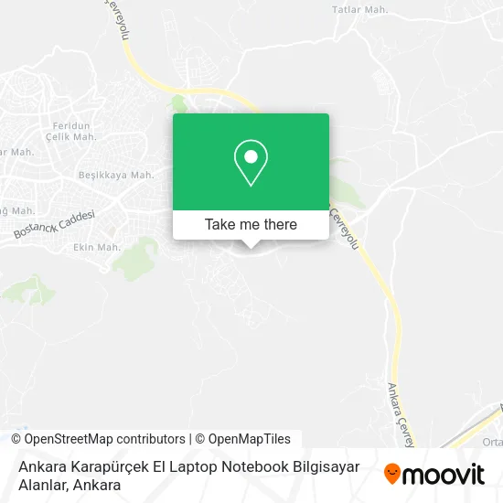 Ankara Karapürçek El Laptop Notebook Bilgisayar Alanlar map