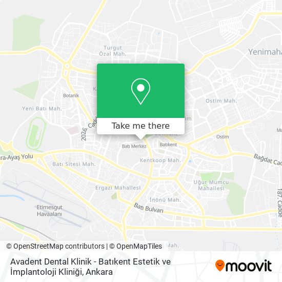 Avadent Dental Klinik - Batıkent Estetik ve İmplantoloji Kliniği map