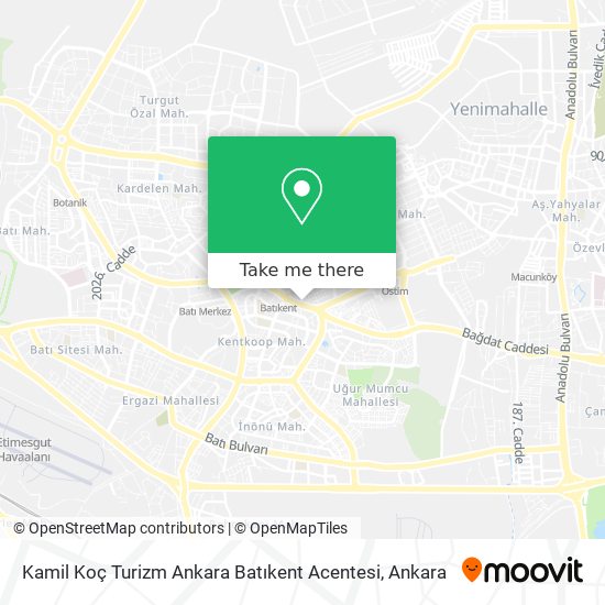 Kamil Koç Turizm Ankara Batıkent Acentesi map