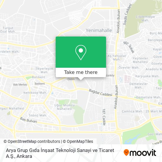 Arya Grup Gıda İnşaat Teknoloji Sanayi ve Ticaret A.Ş. map
