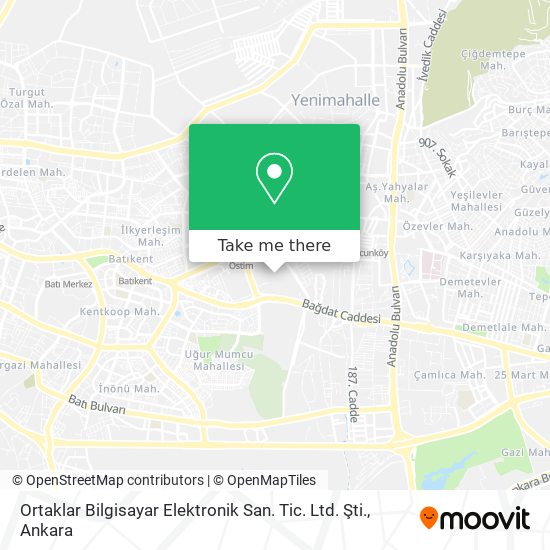 Ortaklar Bilgisayar Elektronik San. Tic. Ltd. Şti. map