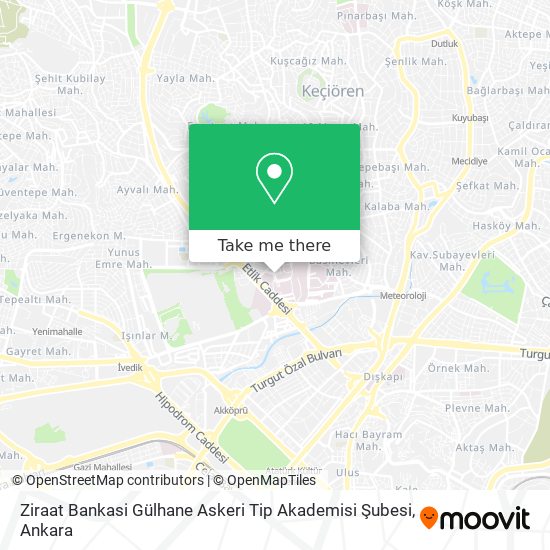 Ziraat Bankasi Gülhane Askeri Tip Akademisi Şubesi map