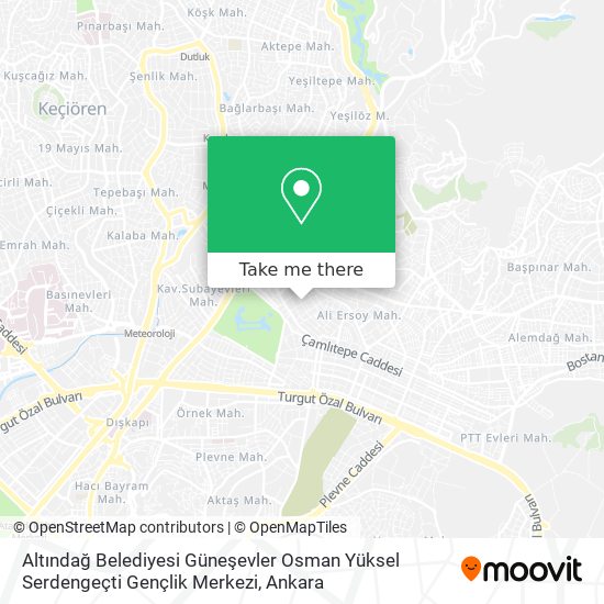 Altındağ Belediyesi Güneşevler Osman Yüksel Serdengeçti Gençlik Merkezi map