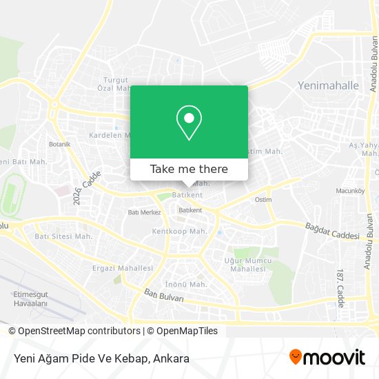 Yeni Ağam Pide Ve Kebap map