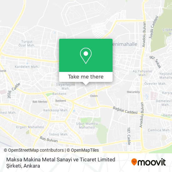 Maksa Makina Metal Sanayi ve Ticaret Limited Şirketi map