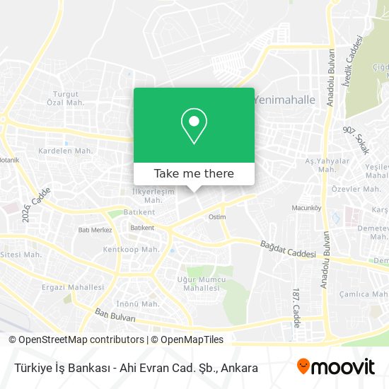 Türkiye İş Bankası - Ahi Evran Cad. Şb. map
