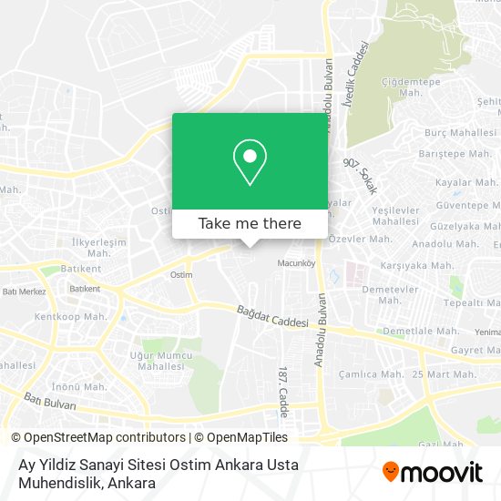 Ay Yildiz Sanayi Sitesi Ostim Ankara Usta Muhendislik map