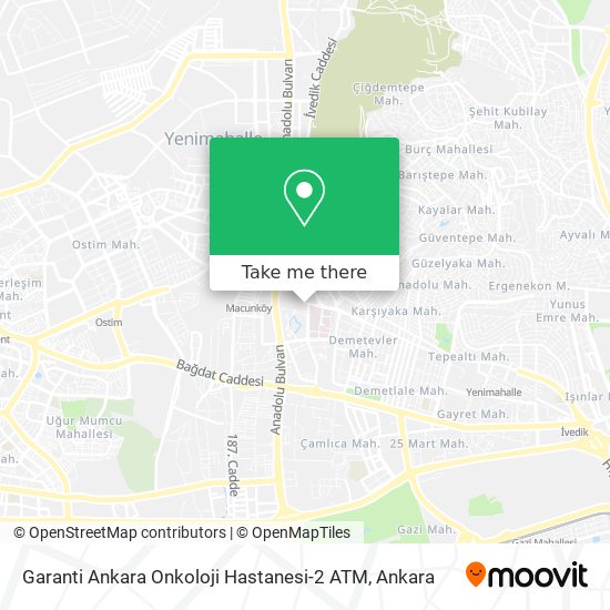 Garanti Ankara Onkoloji Hastanesi-2 ATM map