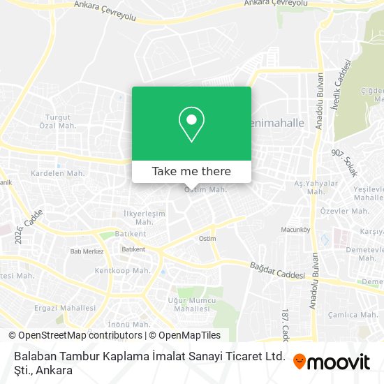 Balaban Tambur Kaplama İmalat Sanayi Ticaret Ltd. Şti. map