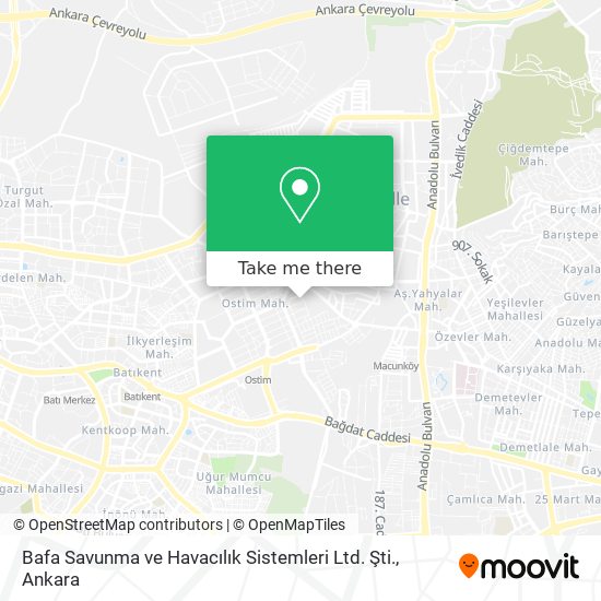 Bafa Savunma ve Havacılık Sistemleri Ltd. Şti. map