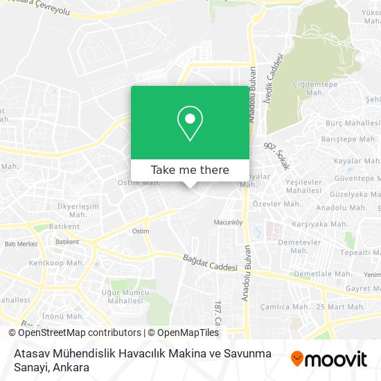 Atasav Mühendislik Havacılık Makina ve Savunma Sanayi map