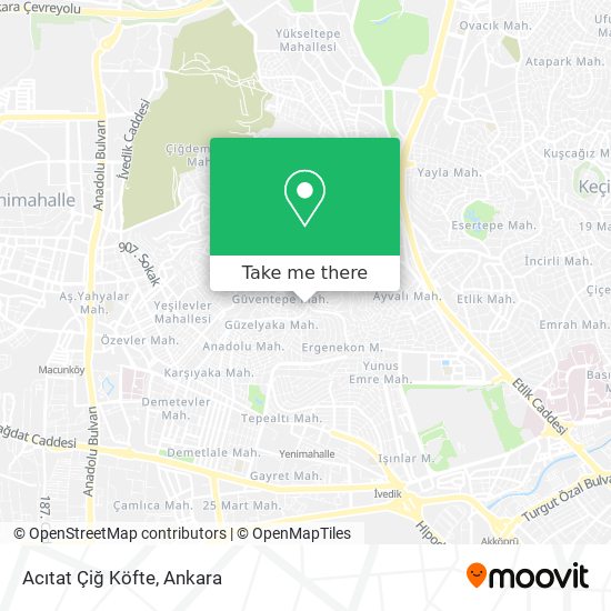 Acıtat Çiğ Köfte map