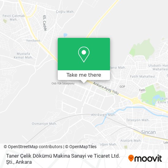 Taner Çelik Dökümü Makina Sanayi ve Ticaret Ltd. Şti. map