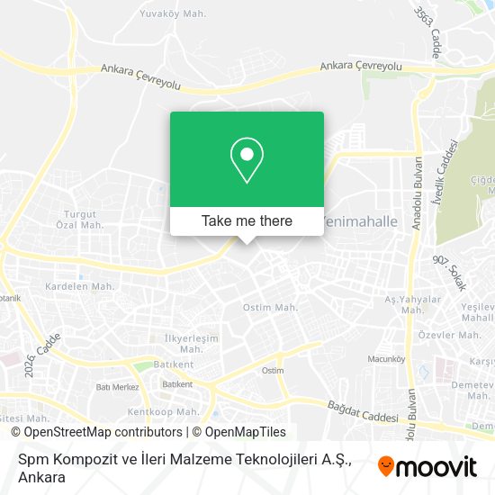 Spm Kompozit ve İleri Malzeme Teknolojileri A.Ş. map