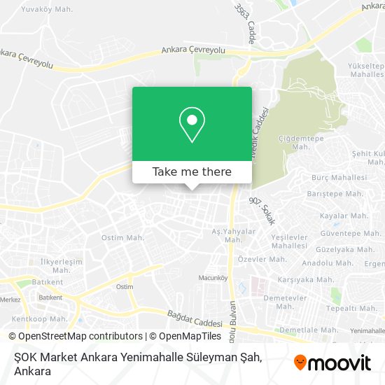 ŞOK Market Ankara Yenimahalle Süleyman Şah map